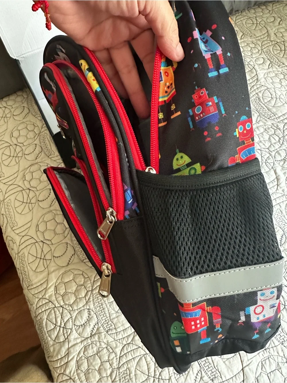 Kids Robot Backpack - Black with Colorful Accents